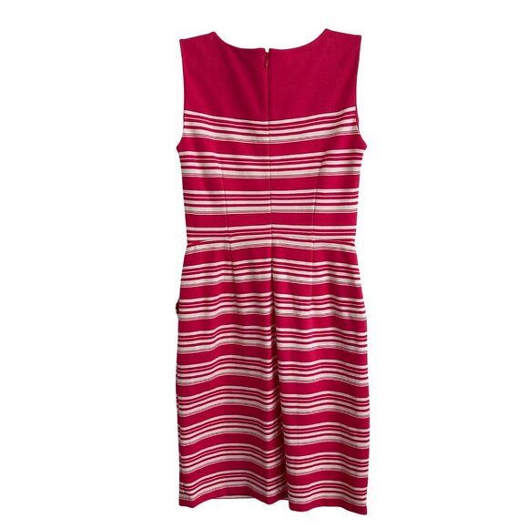 Lands End Womens Sleeveless Pink Striped Sheath Dress Size 2P Preppy Old Money - Picture 3 of 8